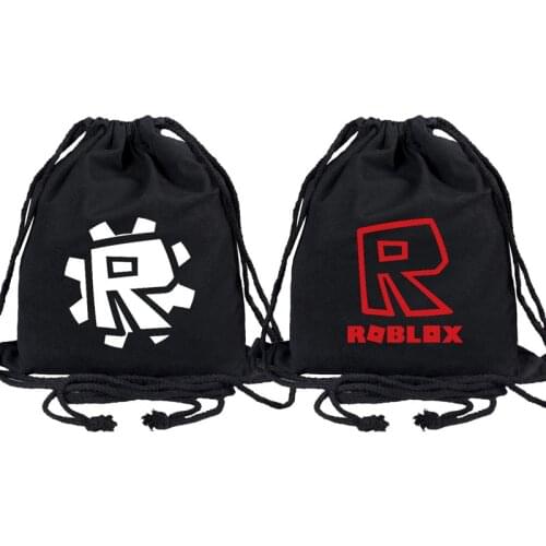 ROBLOXs Canvas Bag Simple Drawstring Bag Drawstring Pocket Backpack Male Female Student Storage Bag Travel Women Small Cloth Bag