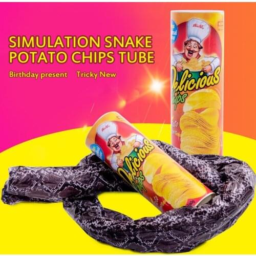 Potato Chip Snake toy Can Jump Spring Snake roach Toy Halloween April Fools Day Tricky Toys Party Decoration Trick Fun Joke Toy