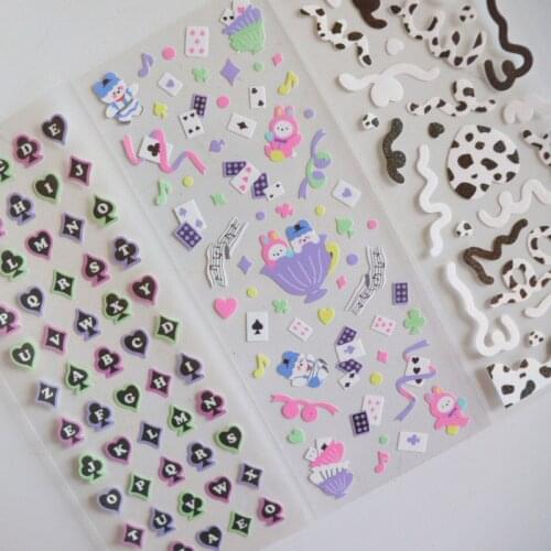 Ins Ribbon Cartoon Panda Cute Stickers Laser Blingbling Card Star Photo Border Diy Collage Stationery Decorative Sticker 2 Pcs