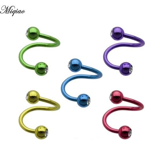 Miqiao Spiral Surgical Steel Twisted Lip Ring Nose Rings Gauge Ear Cartilage Helix Piercing Piercing Body Jewelry