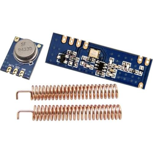 433MHz 100 Meters Wireless Module Kit ASK Transmitter STX882 + ASK Receiver SRX882 + 2Pcs Copper Spring Antenna