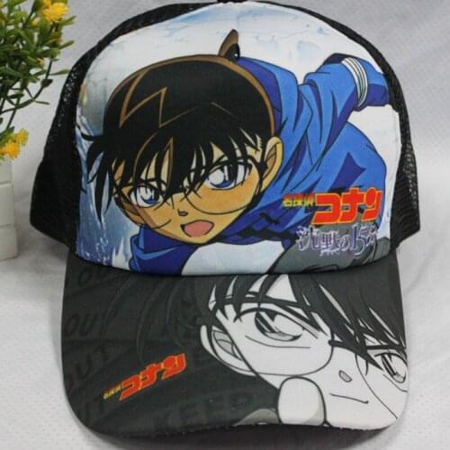 Cosplay Detective Conan Anime Sun Cap Fashion Casual Outdoor Peaked Snapback Mesh Hat for Boys or Girls Gift