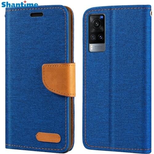 Oxford Leather Wallet Case For Vivo X60 V2059A X60 Pro Global V2046 With TPU Soft Back Cover Magnet Case For X60 Curved Screen