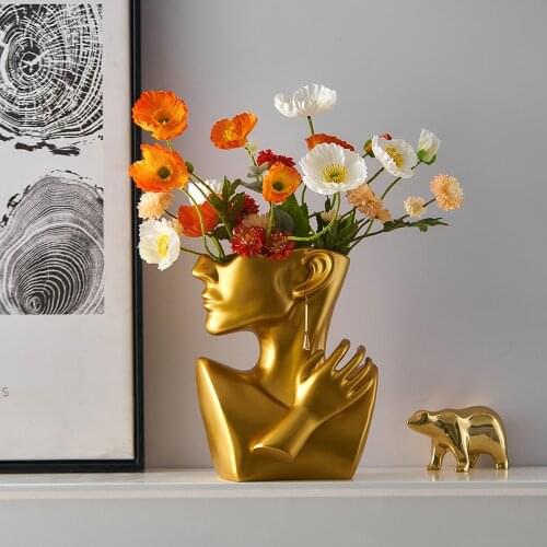 Creative Resin Sculpture Abstract Art Vase Home Decoration Accessories Modern Living Room Decoration European Decor Crafts