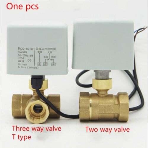 Brass 3 Way 2 Way 220V Motorized Ball Valve T Type Electrical Valve DN15-DN50