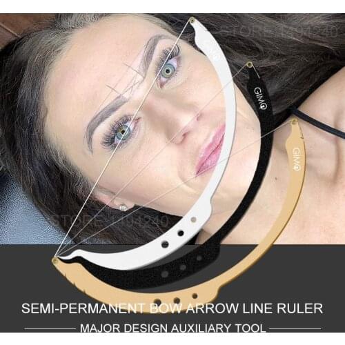Eyebrow Positioning Semi-Permannet Line Ruler Microblading Measuring Tool Mapping string With 15pcs Liners 15 Dyeing liners