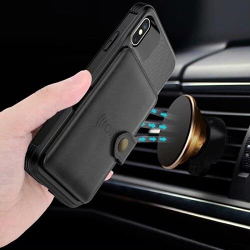 Magnetic Leather Wallet Case for iPhone 13 7 8 Plus X XR XS MAX 11 12 Case Armor Shockproof Card Holder Wallet Flip Cover Buckle