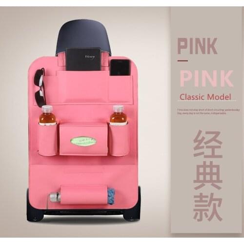 Multipurpose Car Seat Back Organizer Leather Pad Bag Car Storage Organizer Foldable Table Tray Travel Car Storage