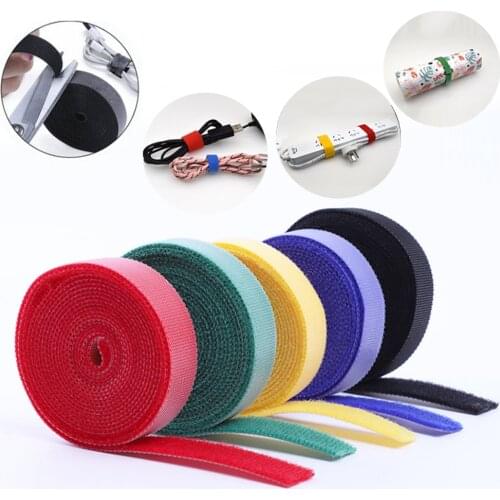 5M DIY reusable nylon cable tie management winder cable tie self-adhesive Velcro tape color cable tie