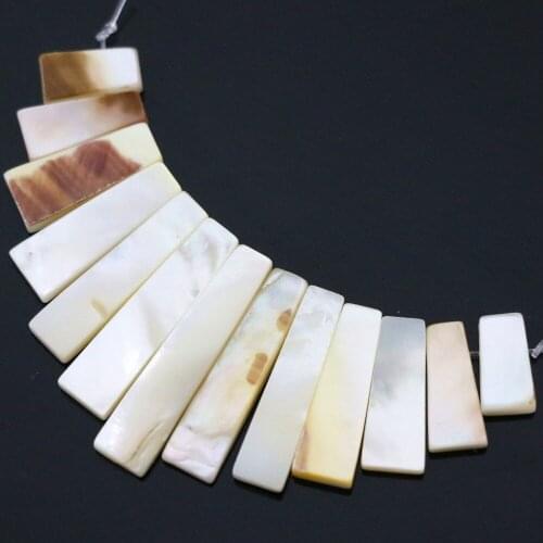Fashion Natural abalone white mother shell 13pcs long rectangle stick Charms pendant jewelry B1152
