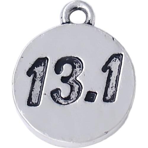 Fashion Ancient Metal Charm Engraved 13.1 Running Marathon DIY Jewelry Pendant