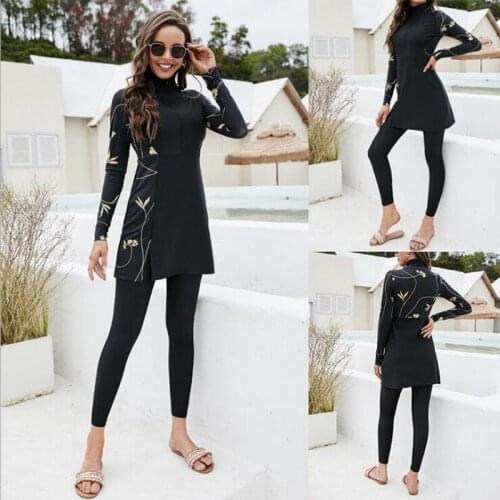 Burkini Muslim swimsuit summer new style conservative full-enclosed swimsuit two-piece long-sleeved dress top trousers swimsuit