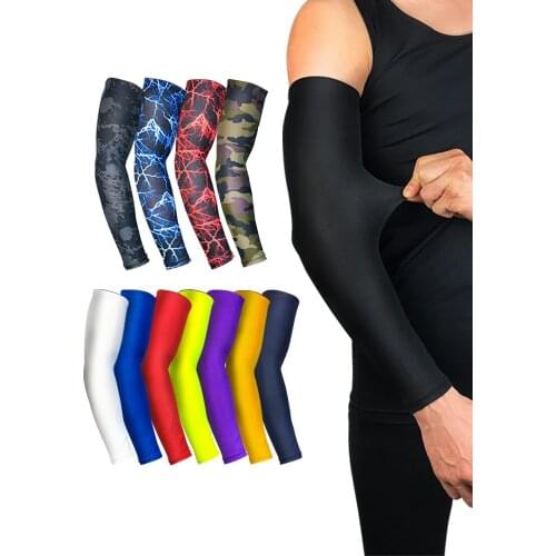 Mens Sport Compression Arm Warmers Sleeves For Arm Armbands Anti-sunburn Sleeve Cover Sun Uv Protection Hand Warmer Jogging