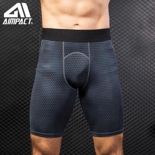 AIMPACT Mens Training Fitness Running Outdoor Cycling Shorts Stretch Tight Quick-drying Gym Shorts
