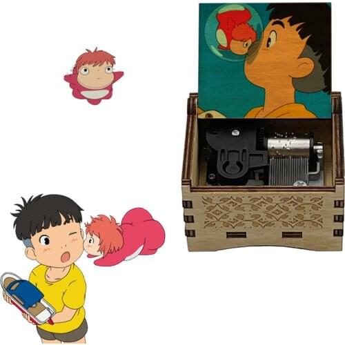 Anime Ponyo On The Cliff music Gake no Ue no Ponyo cute figure print wind up music box new year christmas Valentine day gift