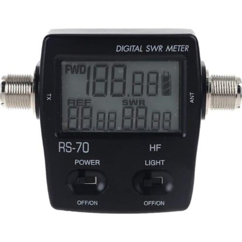 41QA NISSEI RS-70 Digital SWR Power Meter Counter with LED Display Backlight Micro USB-DC 5V Output 1.6-60MHz 200W M Type for 2