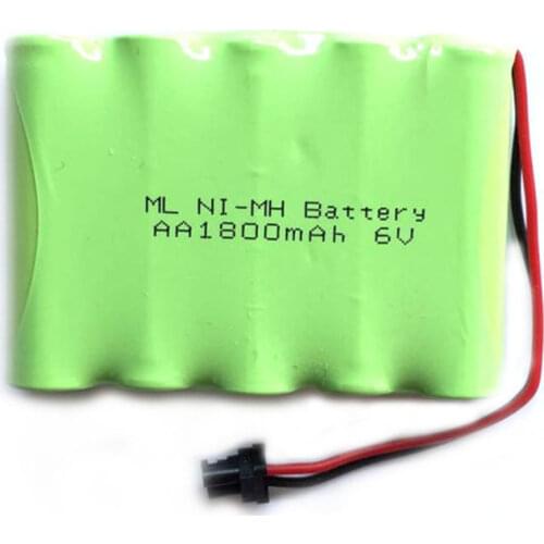 High Capacity 6V 1800mAh 5x AA RC Rechargeable Ni-MH Battery Pack with Small Plug for RC Cars RC Boat Remote Toys