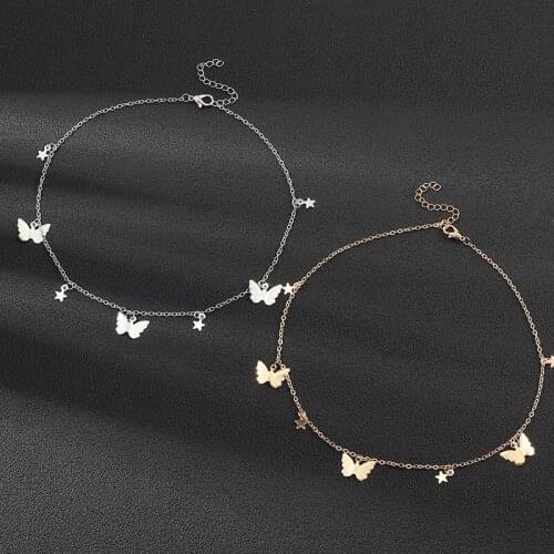 New Sequin Star Butterfly Necklace Fashion Personality Fresh Wind Chain Necklace Necklace Women