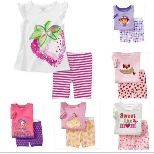 Baby kids Pajamas Set summer children Short Sleeve cotton sleepwear Girl Cartoon pyjamas girls cute home clothing boys nightwear