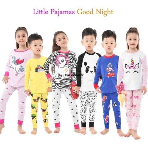 Unicorn Toddler Girls Pajama Set Cartoon Baby Boys Clothing Suit Cotton Kids Pyjama Casual Children Sleepwear Clothes Outfits