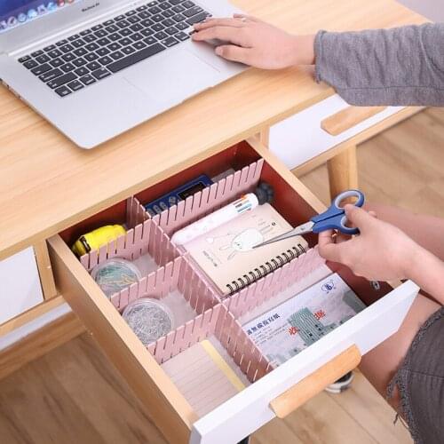 Adjustable Plastic Drawer Divider Storage Shelves DIY Household Free Combination Partition Board Space-saving Division Tools
