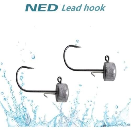 BaMMax Fishing hook 5pcs 2.5g/3.5g/5g/6g NED lead hook hard bait soft worm Jigging head Barbed hooks Fishing Tackle Accessories