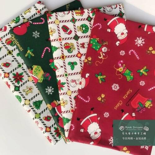 160x50cm Santa Claus 40S Twill Cotton Cloth , Making Bedding Handmade Quilt Cover Home Decoration Sewing Fabric
