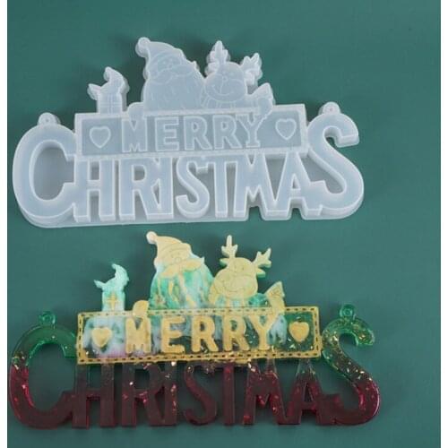 Merry Christmas Silicone Mold Diy Crystal Epoxy Resin Mold For Christmas Decor Art Crafts New Year Gifts