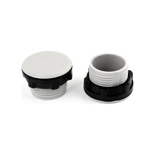 Gray Plastic Round Shape Case Button Panel Plug Cover