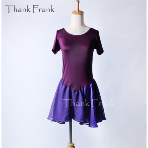 Support-Dance Short Sleeve Chiffon Ballet Dress Kids Adult Contemporary Dance Costume C214