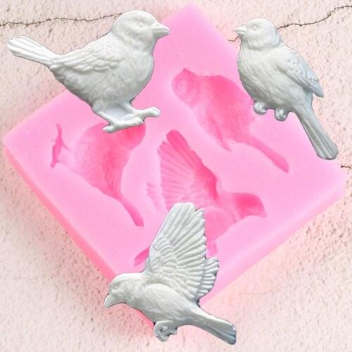 Sugarcraft Birds Silicone Mold Cupcake Topper Fondant Cake Decrating Tools Cookie Baking Candy Clay Chocolate Gumpaste Moulds