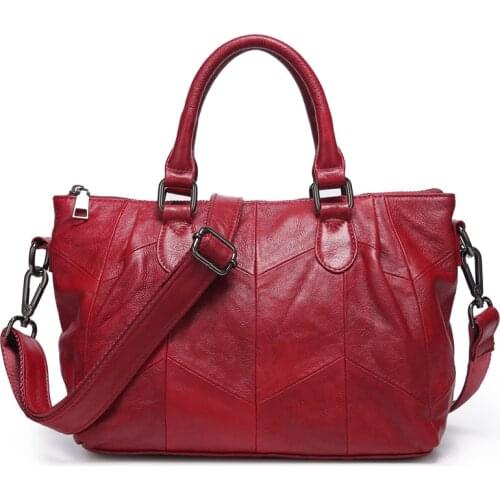 Women Genuine Leather Handbags Female Shoulder Bag Designer Luxury Lady Casual Tote Large Capacity Zipper Handbag For Women 2020