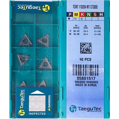 TCMT110204-MT CT3000 100% Original TAEGUTEC carbide insert with the best quality 10pcs/lot free shipping