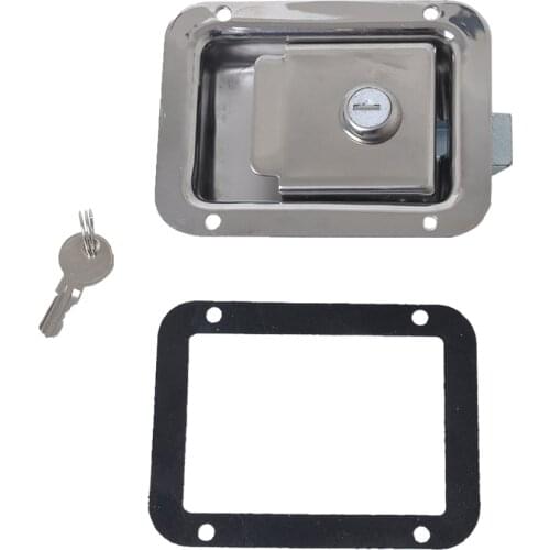 Stainless Steel Tool Box Caravans Entry Dead Bolt Lock Latch&Key&Gasket For Marine Yacht RV Vehicles Trailers Caravans