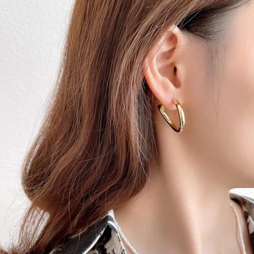 Silvology 925 Sterling Silver Irregular Glossy Line Dig Stud Earrings for Women Fashion Statement Earrings Aesthetics Jewelry