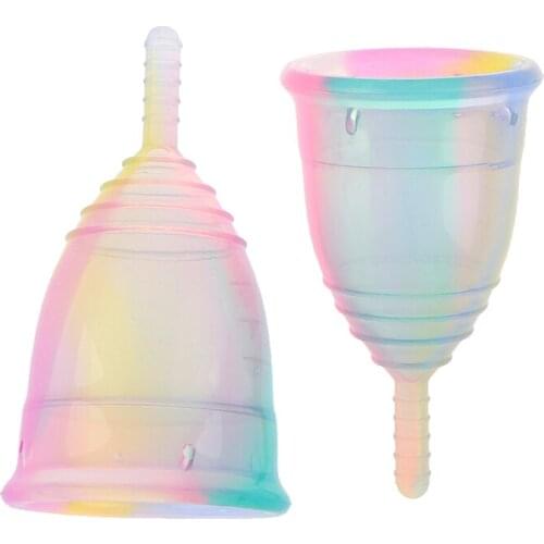 1PCS Colorful Health Care Period Cup Women Cup Medical Grade Silicone Menstrual Cup Feminine Hygiene menstrual Lady Cup