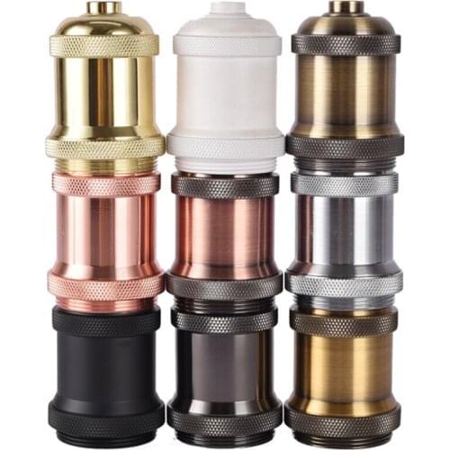 10pcs Retro e27 Antique Brass e26 screw metal die-casting aluminum electroplating high-end lamp holder light socket