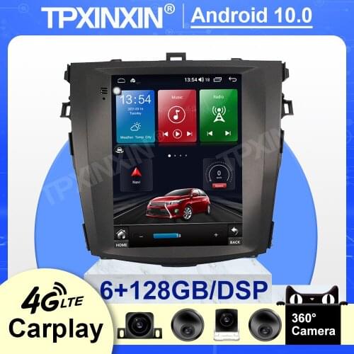 128GB Tesla IPS Touch Screen For TOYOTA Carolla 2006 2007- 2012 Android 10 Car Radio Multimedia Video DVD Player Navigation GPS