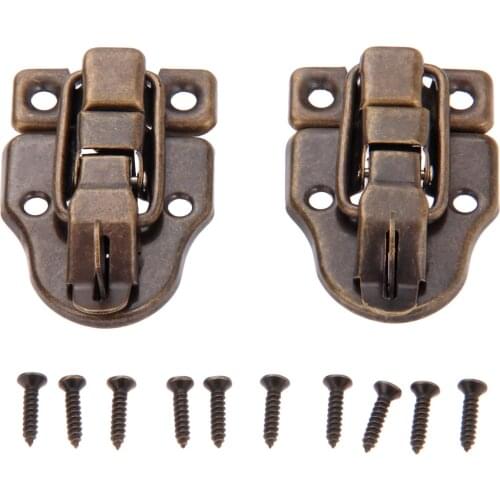 2Pcs 59x40mm Vintage Lock Antique Metal Jewelry Chest Box Gift Box Case Buckles Toggle Hasp Latch Catch Clasp Furniture Hardware