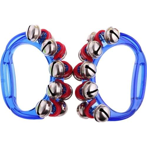 2x Music Percussion Hand Held Drum Tambourine 10 Jingle Bells Random Color