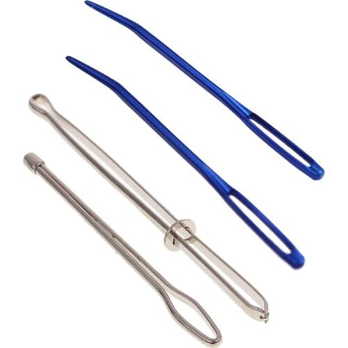 4pcs Aluminium Large-eye Bent Tip Tapestry Darning Needles Knitting Crafts