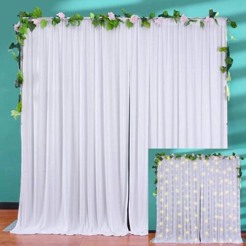 5ftx7ft White Wedding Backdrop Curtain Chiffon Fabric Drapes Photography Background For Birthday Wedding Baby Shower Party Decor