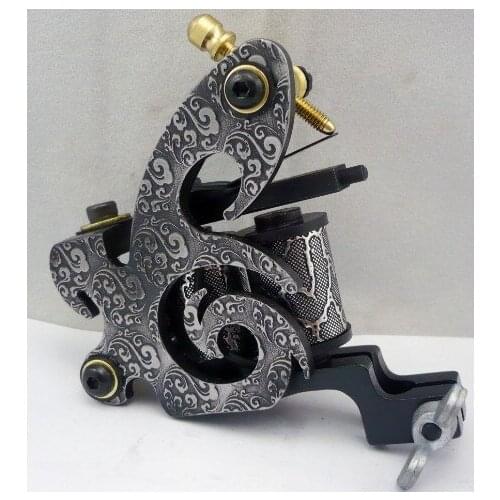 5Pcs/lot Professional Handmade Tattoo Machine 10 Wrap Coils Iron Cast Frame Custom Tattoo Gun For Liner Shader HTM-6251