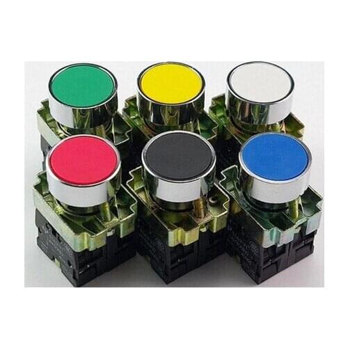 5pcs/Lot XB2BA21 XB2-BA21 black Self-reset Momentary Flush Pushbutton 1 N/O Flat Push Button Switch