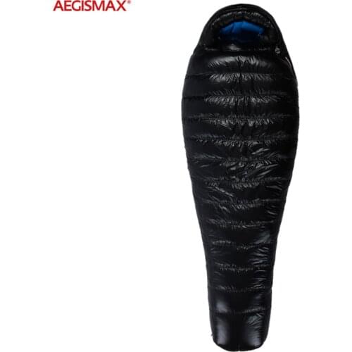 AEGISMAX 95% White Goose Down Mummy Camping Sleeping Bag Cold Winter Ultralight Baffle Design Camping Splicing FP800 G1-G5