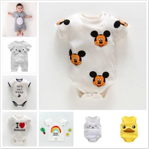 Newborn Mickey Mouse Baby Rompers Cartoon Baby Boy Clothes Girl Roupas Bebe Infant Jumpsuit Summer Onesie Outfits Kids Christmas