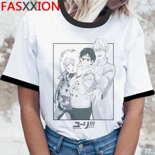 Harajuku Yuri on Ice Japanese Kawaii Anime T Shirt Men Unisex Streetwear Funny Tshirt Kawaii Manga T-shirt Graphic Top Tees Male