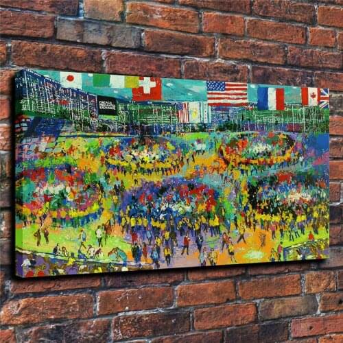 LeRoy Neiman HD Print Modern Abstract Chicago of Trade Oil Painting on Canvas Poster Wall Art Picture for Living Room Home Decor