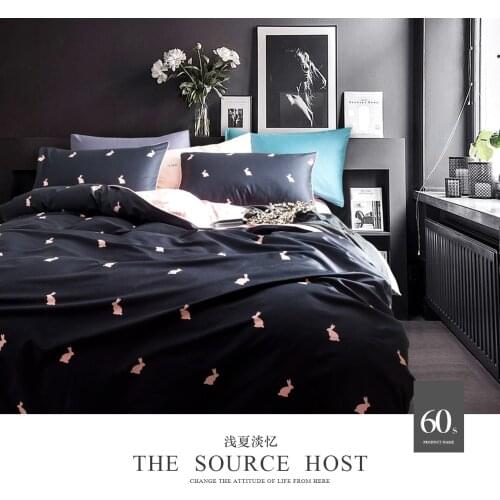 60S egyptian cotton bedding set luxury duvet cover sets 4pcs with 1 quilt cover 1 bed sheet 2 pilowcases satin bed linen double