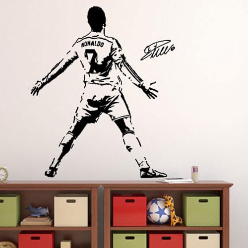 Cristiano Ronaldo Wall Decal Sticker Football Soccer Player Portugal Creative Vinyl Home decal Sports Wall Stickers for bay